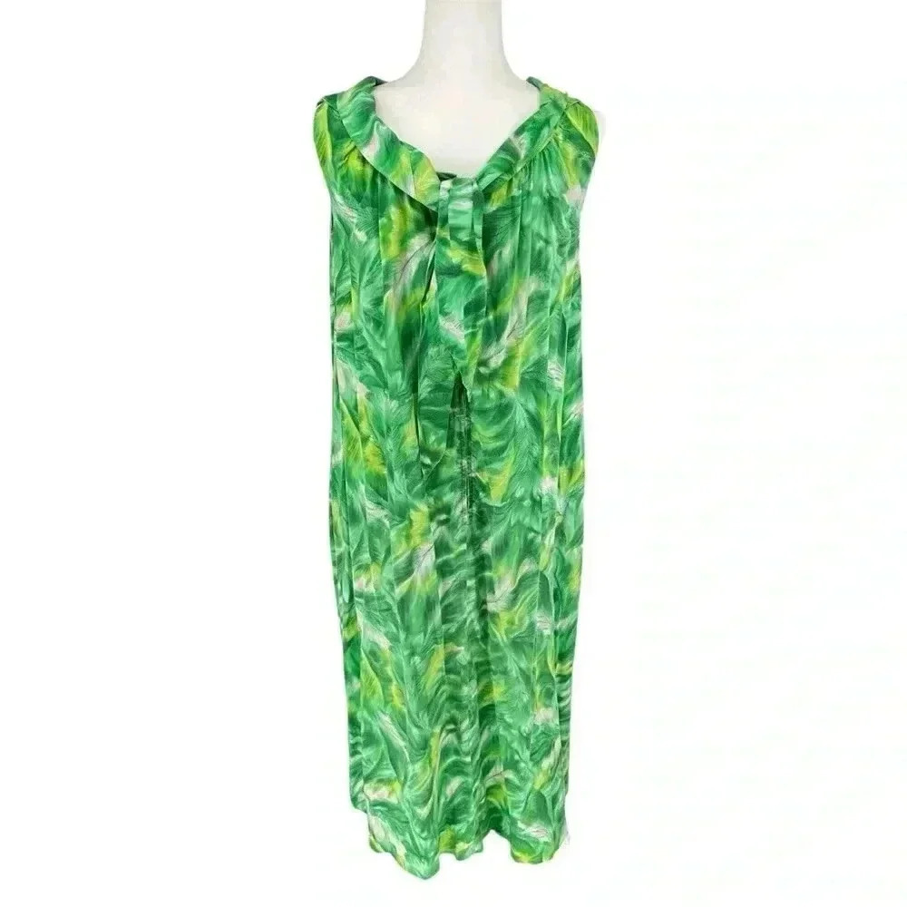 Vintage 60s cotton muumuu / caftan / beach party dress - Picture 2 of 10